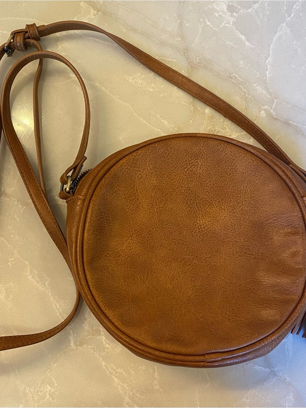 Antik Kraft Cognac Leather Crossbody Bag Card Holder Interior - Picture 4 of 4
